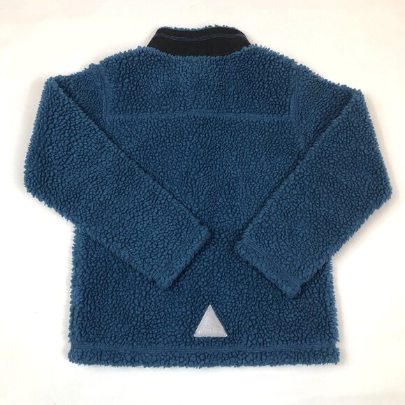 LL Bean Kids Hi Pile Fleece Zip Jacket Blue Pockets Boys Size Medium 5-6 - Picture 5 of 8